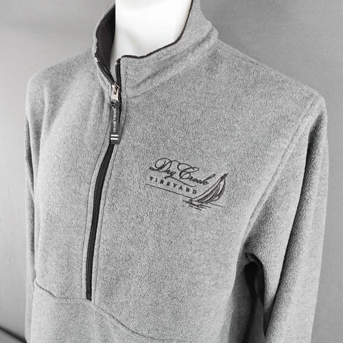 Dry Creek Vineyard Mens Fleece Jacket Large Gray Outdoor Coastal Minimalist Core — 第 2/4 张图片
