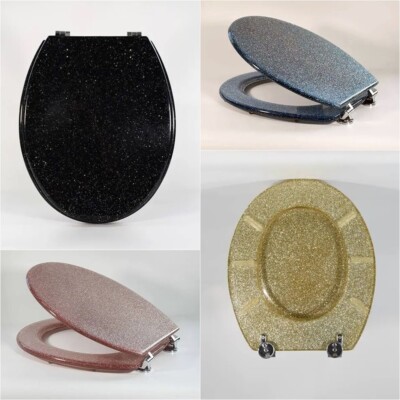 Polyresin WC-Sitz Glitzer Atemberaubend Glitzernde Details Robustes Design