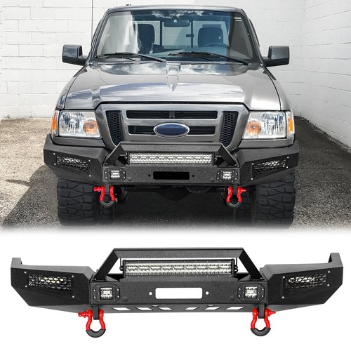 Front Rear Bumper Guard For 1999-2011 Ford Ranger W/LED Light Winch Plate D-Ring - Picture 11 of 20