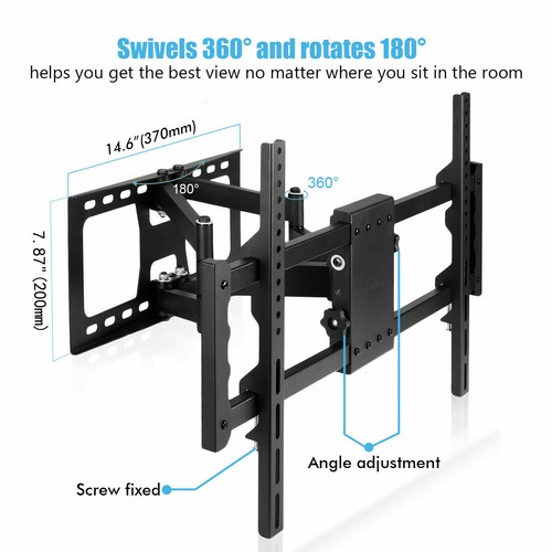 Full Motion Corner TV Wall Desk Mount Bracket Stand Plasma Flat Tilt Swivel 85" - Picture 36 of 57