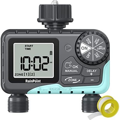 Sprinkler Timer 2 Outlet Water Timer For Garden Hose Programmable Drip Irrigatio