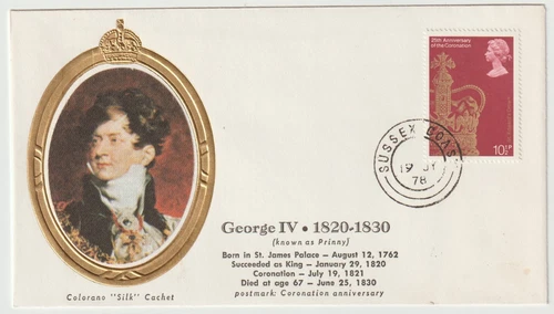 19/7/1978 UK GB Cover - Queens & Kings - George IV 1820 - 1830
