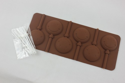 Silicone Smiley Lollipop Mould &Sticks Emoji Face Lolly Chocolate Fondant Candy - Picture 3 of 8