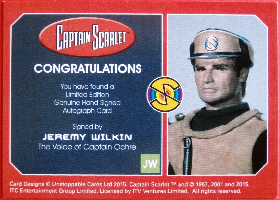 Captain Scarlet - JEREMY WILKIN - Capt. Ochre - Personally Signed Autograph Card - Image 2 of 2