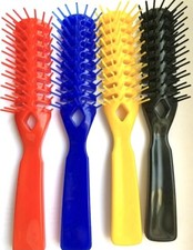 4 PZ SPAZZOLA PER CAPELLI GRAN CHIC SCHELETRO GRANDE 20 CM NERO GIALLO ROSSO BLU
