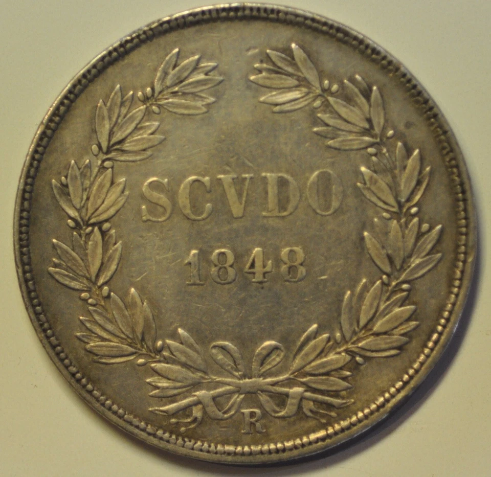 mw26980 Papal States; Silver Crown Scudo 1848 R ANNO II Pius IX KM#1336.1 XF - Image 2 of 2