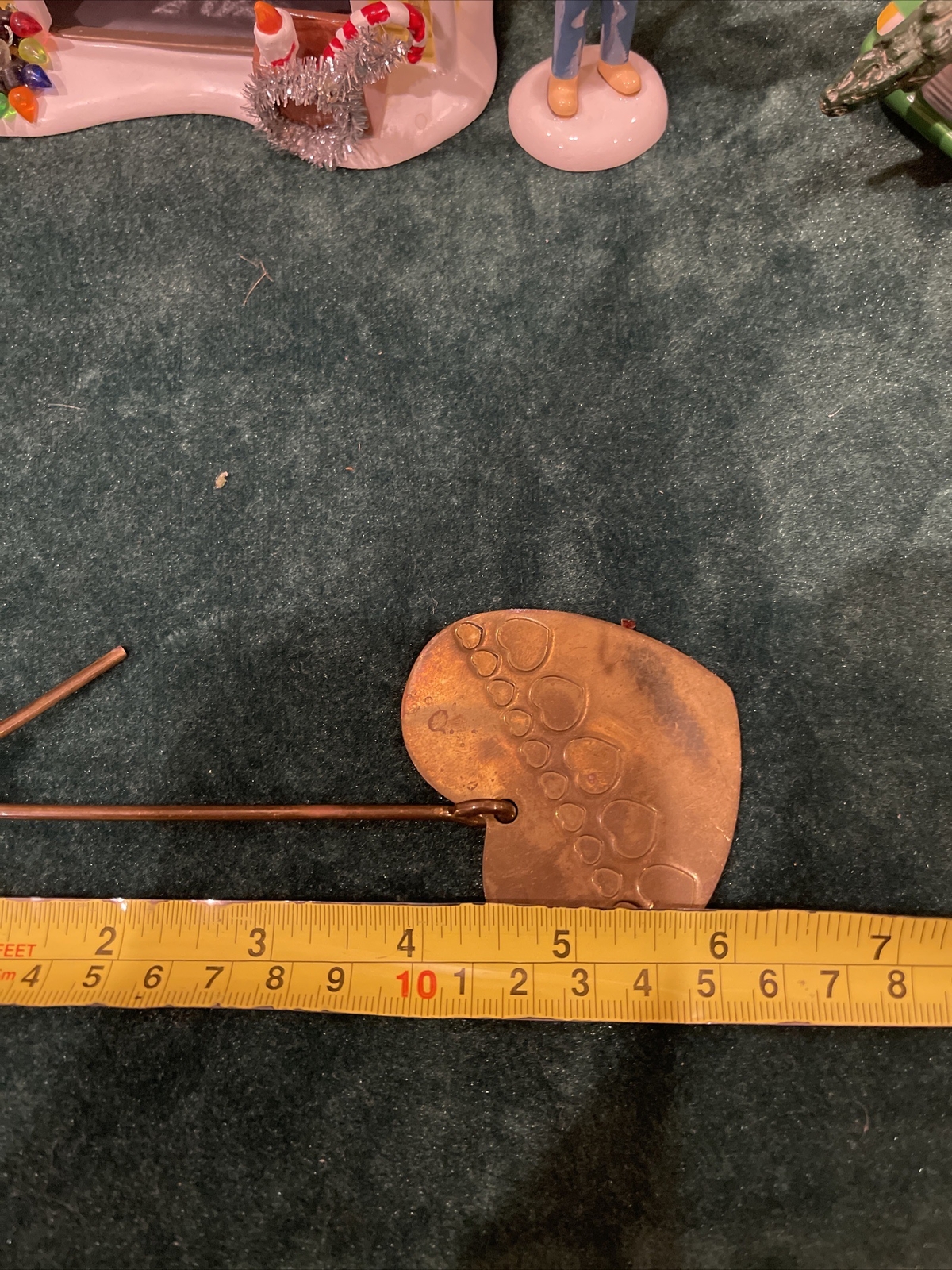 Christmas Tree Brass Bell Old Drum Ornament And Hanging Heart Candle Holder 