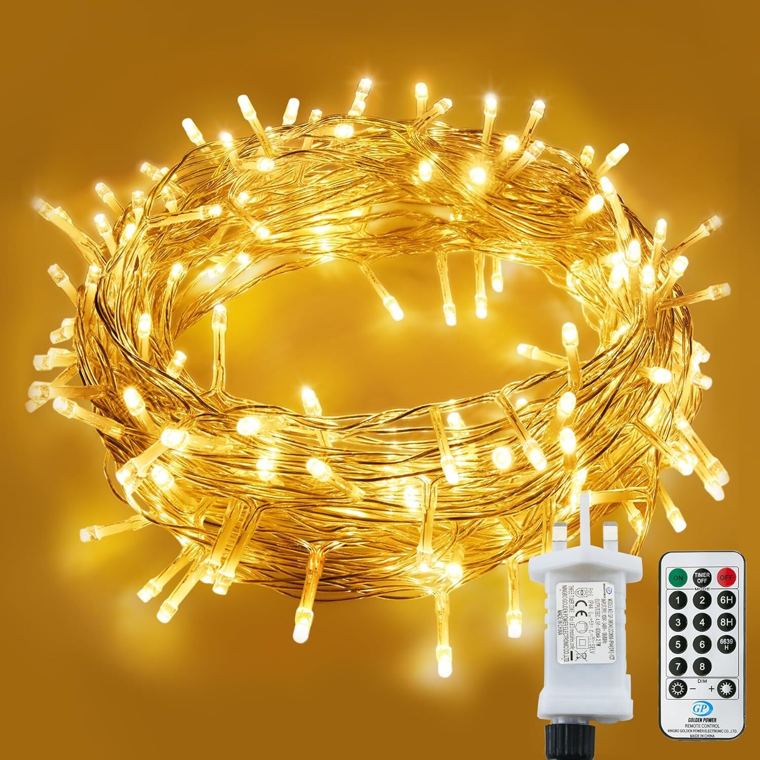 LITYBY Fairy Lights Plug in Waterproof,15M/49ft 120 LED String Lights Main Modes
