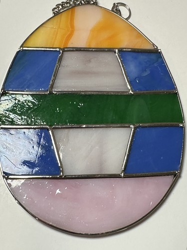 Set of NEW 3 Stained Glass EASTER EGG Window Hanging SUNCATCHERS - 5" Tall - Picture 7 of 7