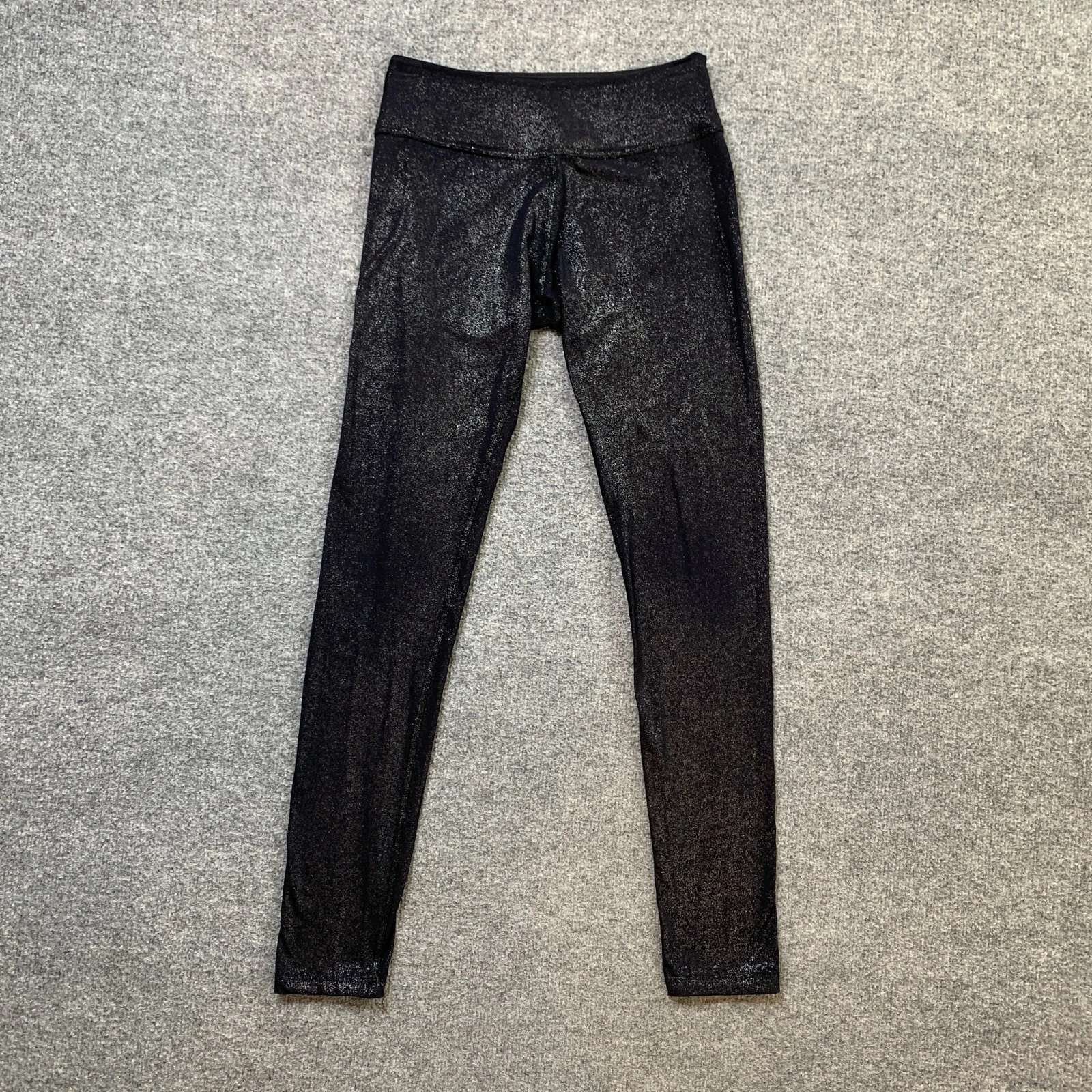 beyond-yoga coated sparkles shimmer mid rise leggings