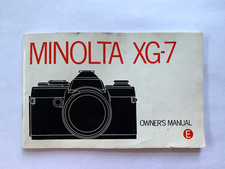 Minolta XG-7 Camera Instruction Manual Book