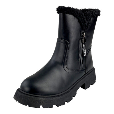 Schwarze Damenstiefel Kurze Stiefeletten Ohne Absatz Damen Stiefel