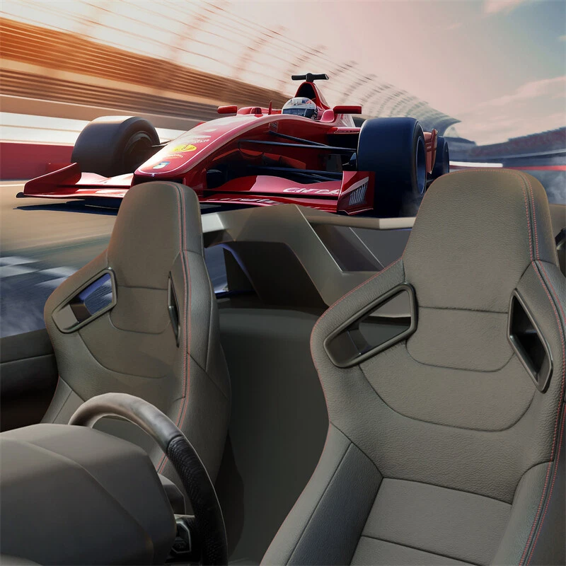 2x Asientos de carreras con canastilla universales ajustables reclinables de doble deslizamiento para BMW Foto 3 de 4