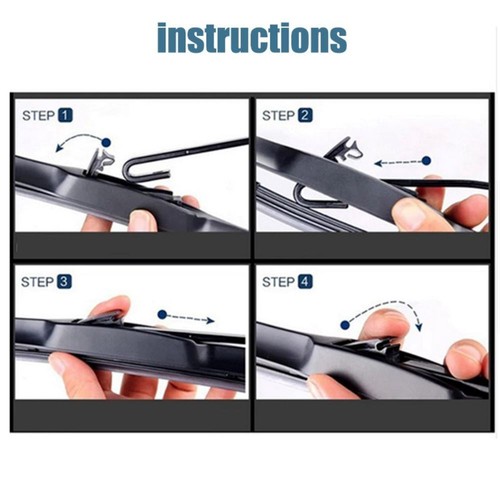 Ford Capri Wiper Blades Hybrid Aero For CABRIOLET 1989-1994 FRT PAIR 2 xBL - Picture 6 of 6