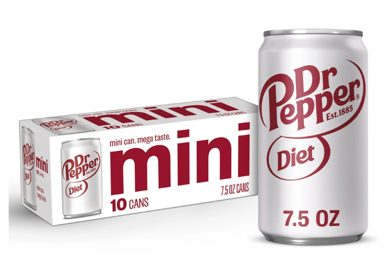 Diet Dr Pepper Soda Pop, 7,5 fl oz, paquete de 10 latas