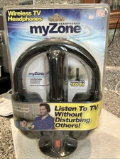 New My Zone Wireless TV Headphones Transmits to 100 FT As Seen On TV