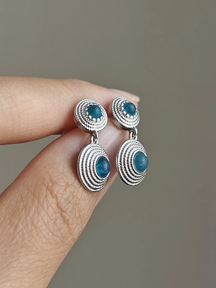 Pendiente colgante apatita azul Foto 3 de 4