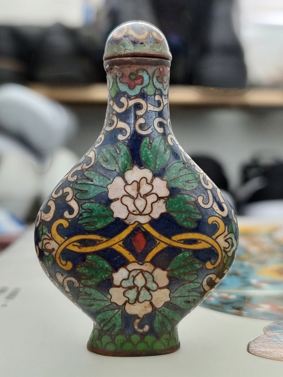 清乾隆景泰蓝珐琅彩鼻烟壶Chinese Qing Qianlong Cloisonne Enamel
