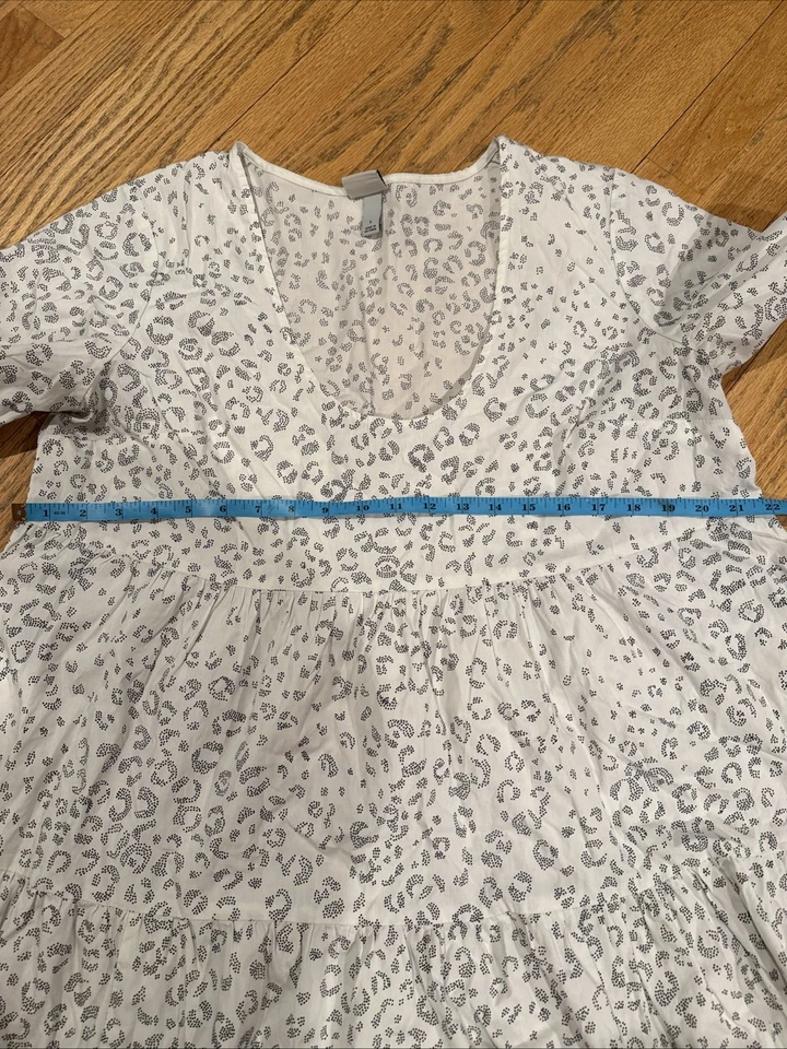 Vestido de algodón de tres niveles con estampado de leopardo de nieve talla grande A New Day Foto 4 de 4