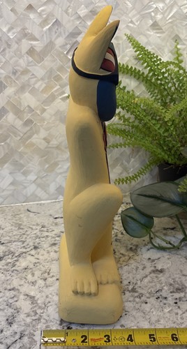 Large Vintage Laurel Burch Cat Statue Sculpture Carved Wood Sunglasses Tie READ - Picture 12 of 16