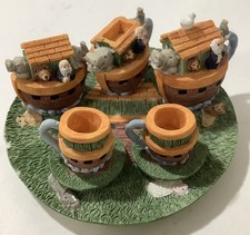 Mini Tea Serving Set with Cups Plates Ark Figurines, Noah  s Ark Themed Read