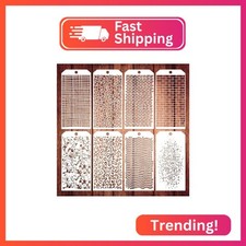 8 Pieces Stencils for Crafts, Leopard Brick Dot Layering Stencils Mixed Media Te