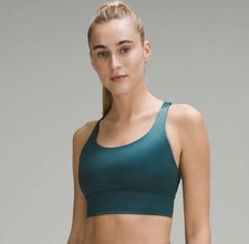 Lululemon Energy Longline Bra Sz 4 - Medium Support, B-D Cups Foil Storm Teal