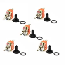 5x Solid Metal Toggle Switch ON/OFF Single Pole For Marine / Automotive 12V SPST