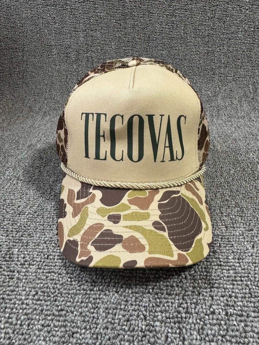 Tecovas Duck Camo Trucker Snapback Hat Tan Brown Curved Brim