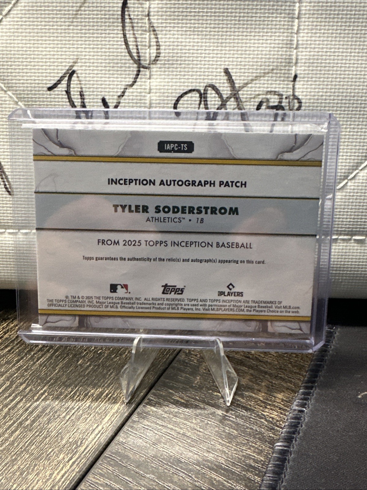 2025 Topps Inception Tyler Soderstrom /125 Patch Auto #IAPC-TS ~ Athletics view 5