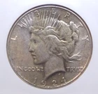 1924 "S" Peace SILVER Dollar $1 NGC AU53 #059 About Uncirculated ECC&C, Inc.