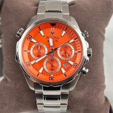 Bulova 96B395 Marine Star Orange Dial Men s Chronograph Quartz Watch Stainless