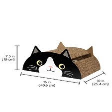 Durable Corrugated Paper Cat Shaped Cat Scratching Pad, Black, 1 PK