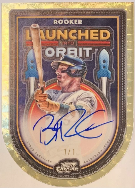Brent Rooker 2025 Topps Chrome Cosmic Superfractor Auto 1/1 Launched Into Orbit