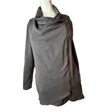 My Beloved Women's Jacket Zip Gray Pockets Stretch Cowl Easy Care Large