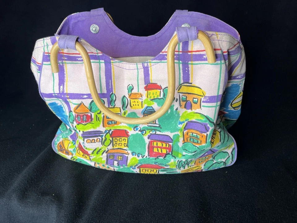 Bolso de Playa Grande Sally Huss The Villages Asas de Madera Casas Pintadas Foto 4 de 4