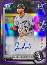 2022 Bowman Draft Chrome 1st Purple Refractor AUTO /250 Jordan Sprinkle #CDA-JS