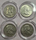 Lot of 4 2$FV franklin Silver half dollar 90% Silver Pre 1964 US Coins