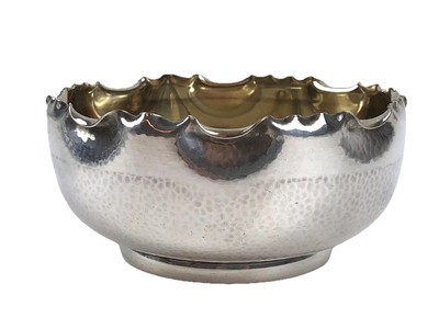 Schale Schüssel versilbert Christofle Frankreich Hammerschlag Dekor D. 13 cm