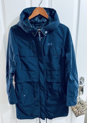 Women s Parka Style  Navy Jacket By Jack Wolfskin Size 12 UV Shield Immaculate