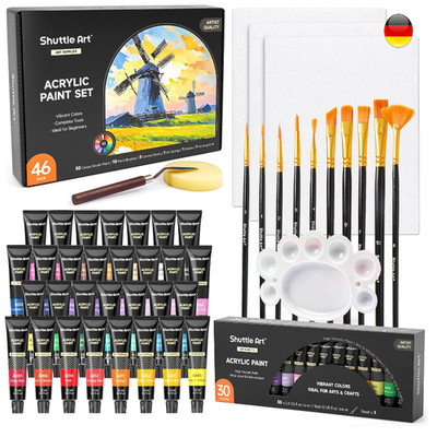 Acrylfarben Set 46 Tlg Shuttle Art 30 Farben 12ml 1