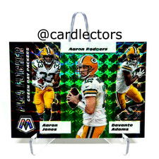 2020 Panini Mosaic Green Bay PACKERS RODGERS ADAMS Flea Flicker #FF8 Green PRIZM