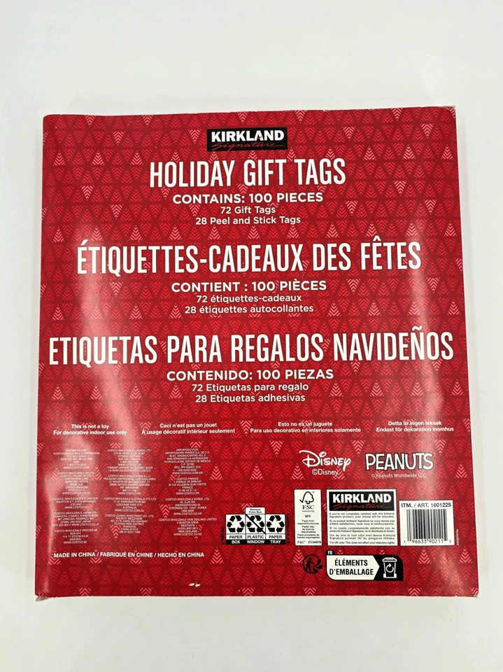 Kirkland Signature Deluxe Navidad Vacaciones Etiquetas Regalo Paquete de 100 Variedad Nuevo Foto 2 de 4