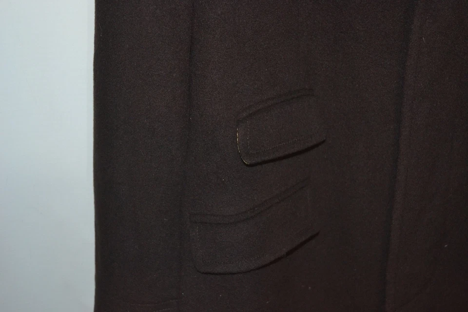 Ben Sherman men's chocolate brown wool & cashmere blend overcoat size 42 R - Image 2 of 4