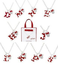 Disney Minnie Initial Charm Necklace Polka Dot Made with Crystals from Swarovski