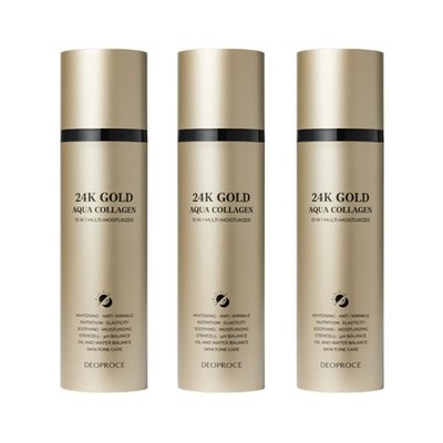 Deoproce 24K Gold Aqua Collagen 10 in 1 Multi Feuchtigkeitscreme 200ml * 3 St...