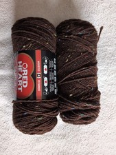 Red Heart Super Saver Yarn, Coffee Fleck.  Lot 2. Vintage. New