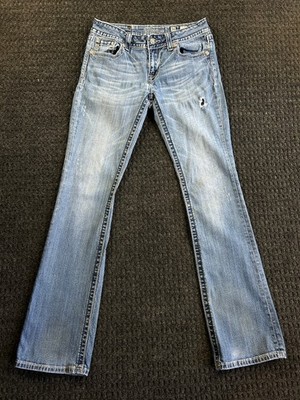 Miss Me Boot Cut Low Rise Jeans 30 Embellished Butterfly Pockets JP5458B y2k