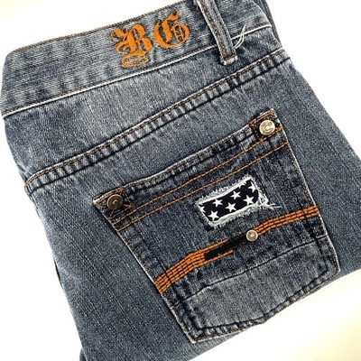 Vintage Blue Gear Jeans Men s 36x32 Y2K Denim Patchwork  Skater Streetwear