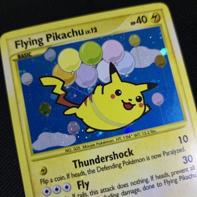 HEAVY HOLO BLEED Flying Pikachu 113/111 Rivals Secret Holo Secret Pokemon Card
